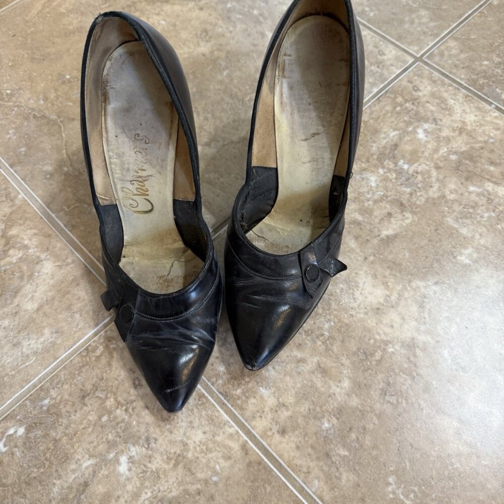 Charmers  1940’s Black Leather Women’s Heels